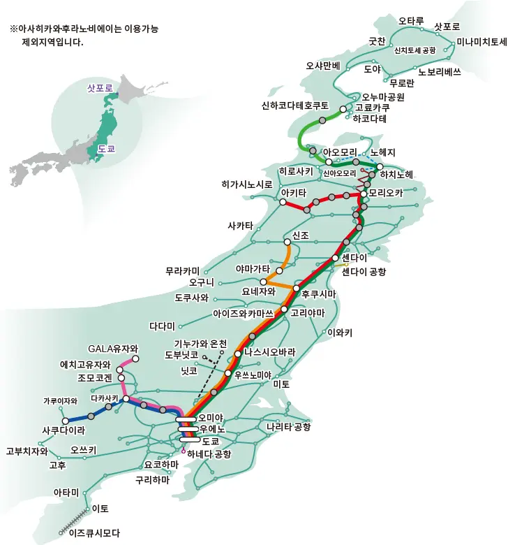 JR동일본 · 미나미홋카이도 레일 패스 (JR East-South Hokkaido Rail Pass)