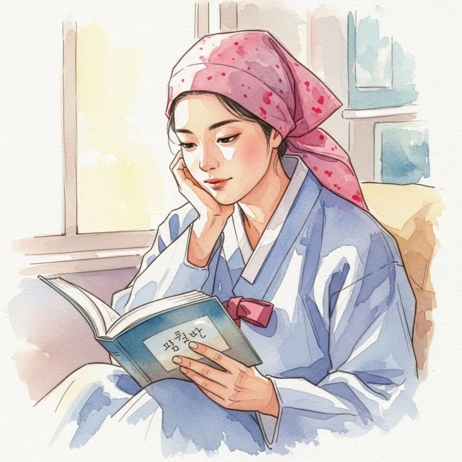 깊은 생각에 잠겨 책을 읽는 모습