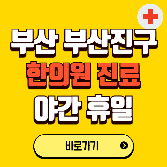 부산 부산진구 야간 휴일 한의원 한방병원 찾기 ❘ 24시 일요일 주말 연휴 응급진료 추천 잘하는 곳