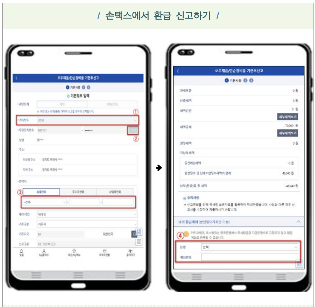 소득세 환급금 대상 신청