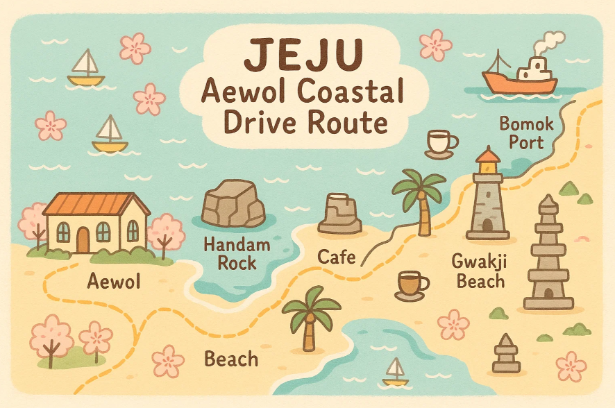Jeju Coastal Travel Map 관련 이미지