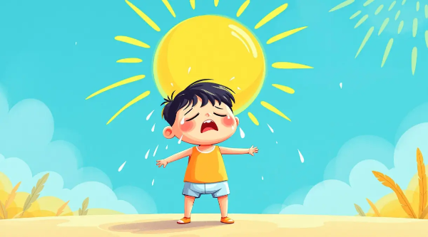 7월-태양-더위-아이