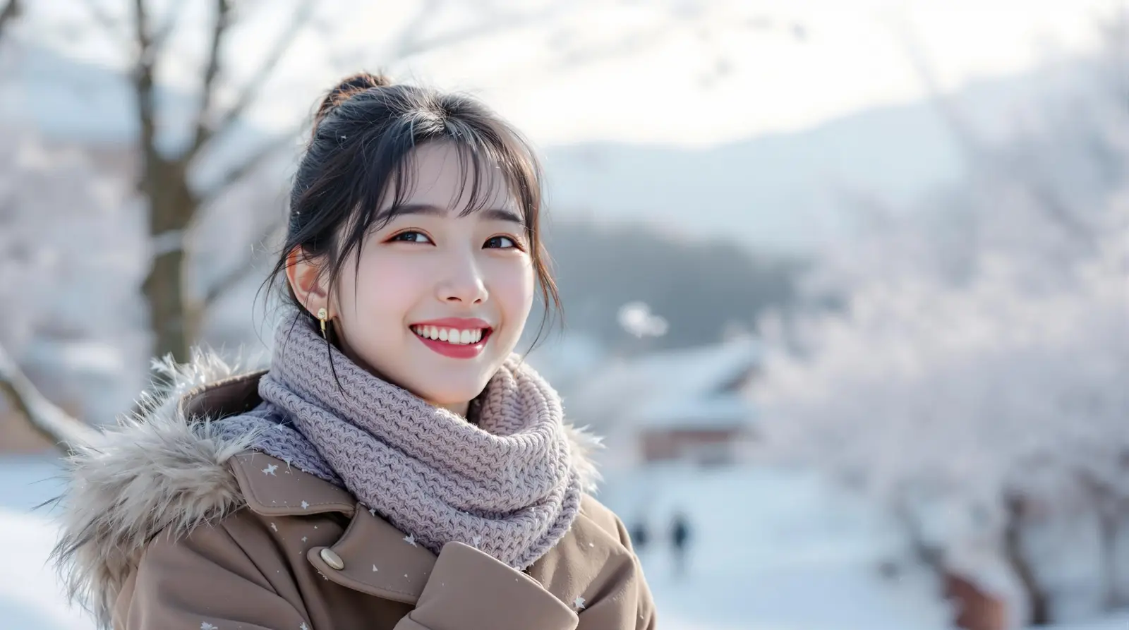 2월 인사말을 전하는 여성