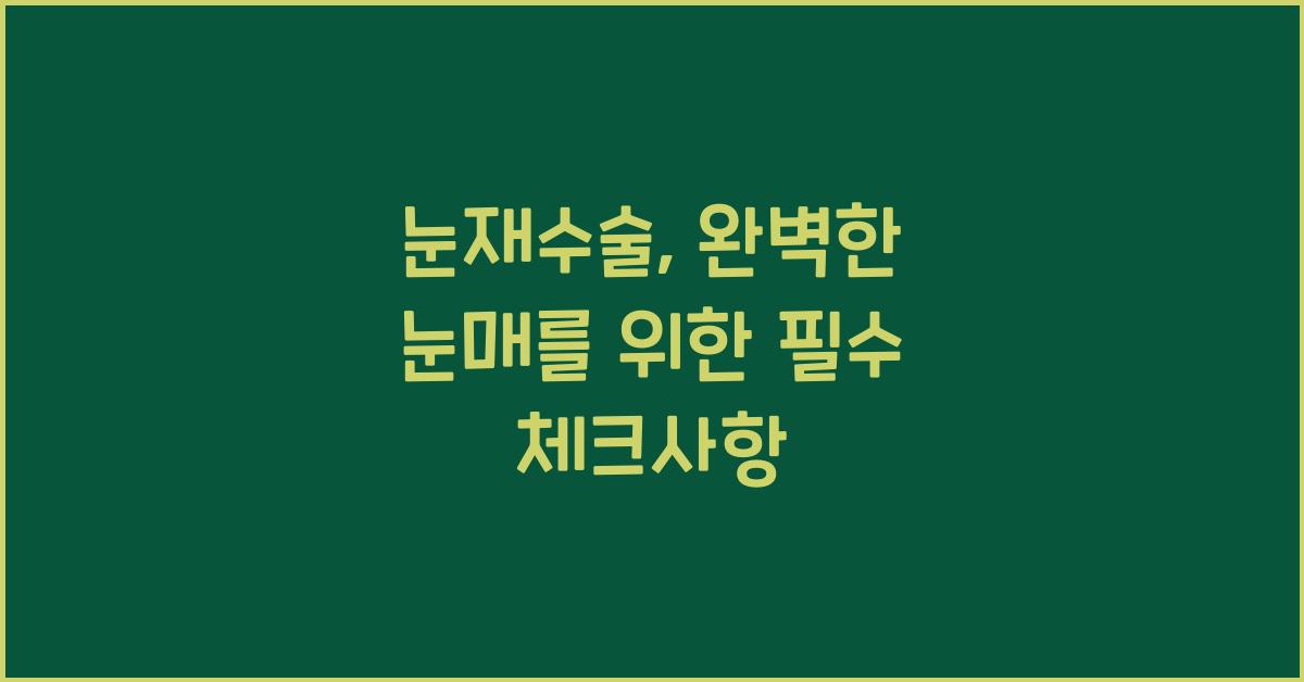 눈재수술