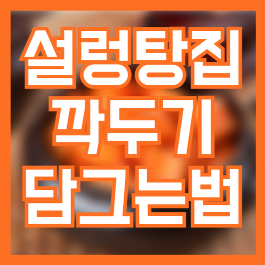 설렁탕 깍두기 담그는법 집에서도 맛있게 먹는 팁!