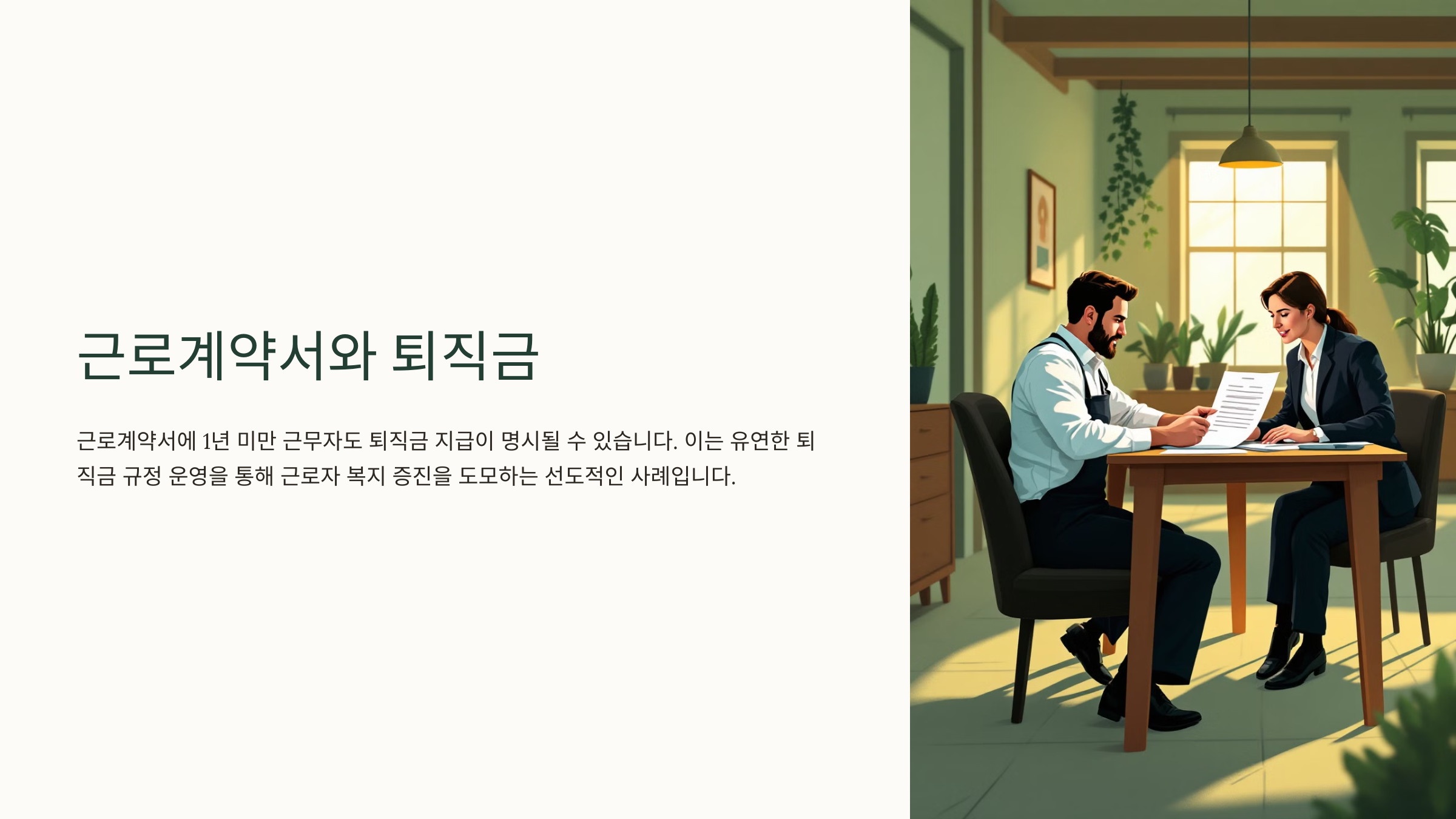 퇴직금 지급규정 계산방법 1년 이하