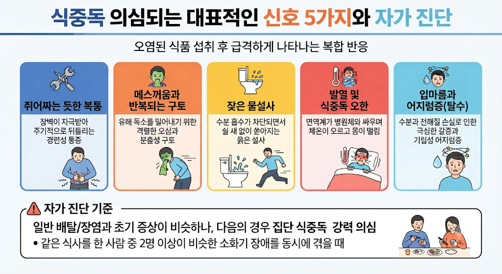 식중독 증상 의심되는 대표적인 신호 5가지와 자가 진단