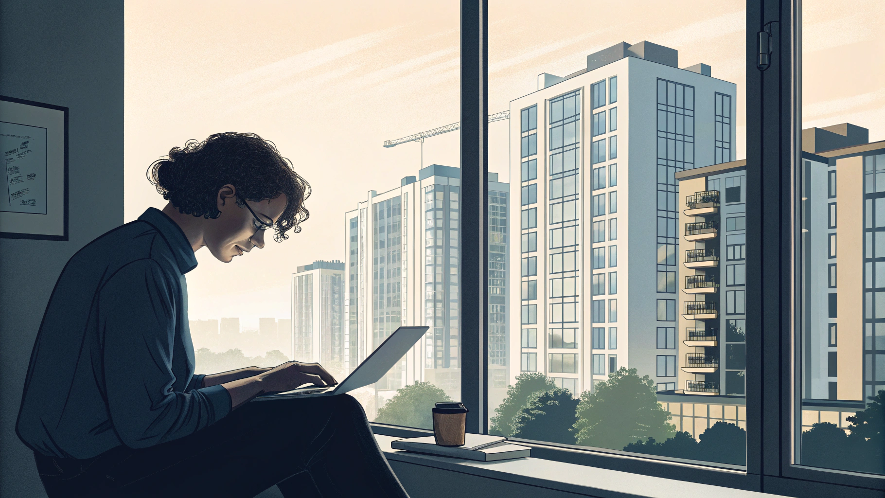 부동산 공부법을 표현한 일러스트 이미지