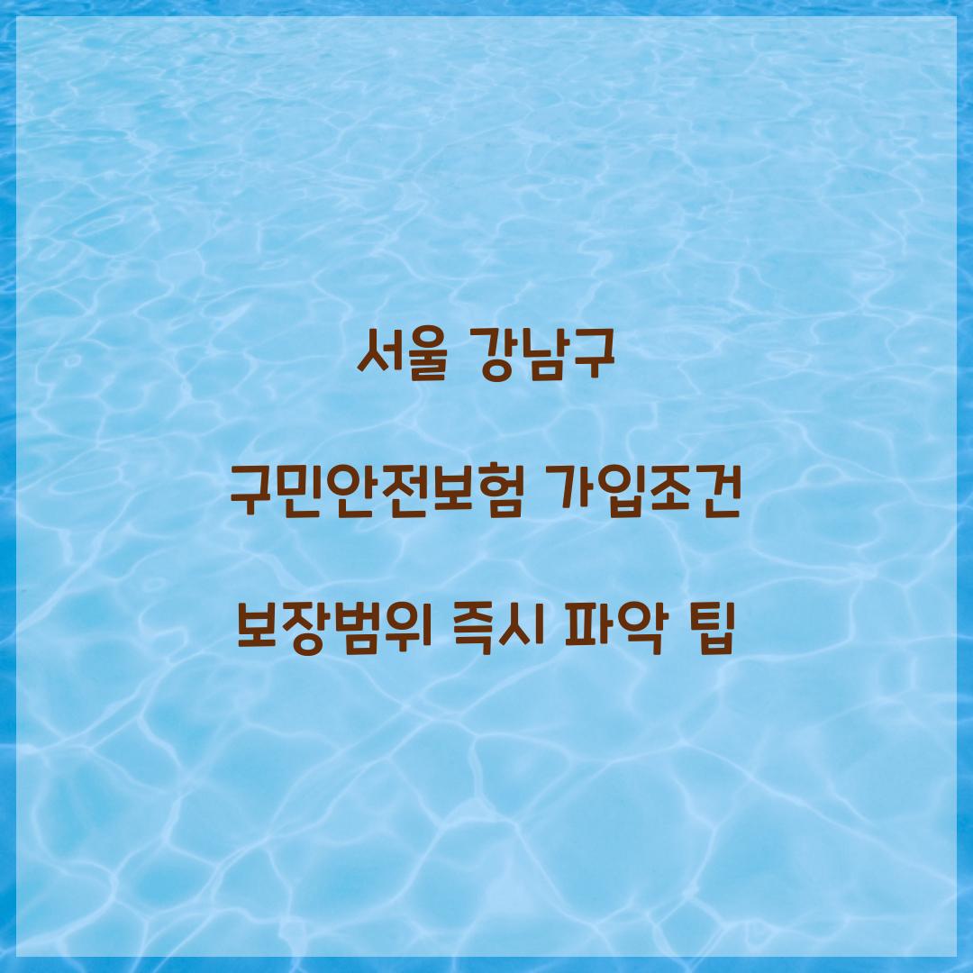 서울 강남구 구민안전보험