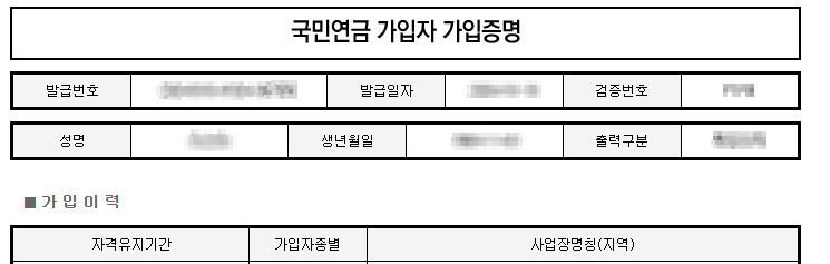경력증명서 재직자 퇴사자 국민연금 가입증명서 발급방법