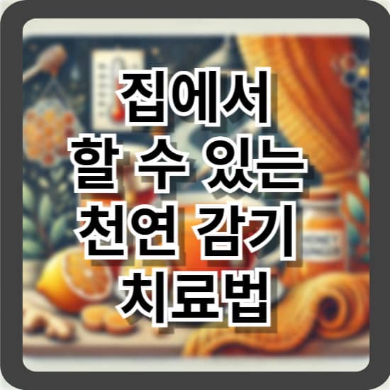 집에서 할 수 있는 천연 감기 치료법