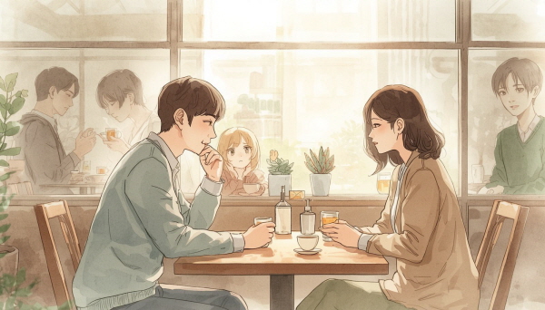 이들은 사람의 마음을 계속 살핀다. 관계를 잃고 싶지 않기 때문이다. 어쩌면 ESFJ의 의심은 사람을 불신해서가 아니라, 소중한 관계를 끝까지 지키고 싶은 마음에서 생기는 감정인지도 모른다에 관한 그림입니다