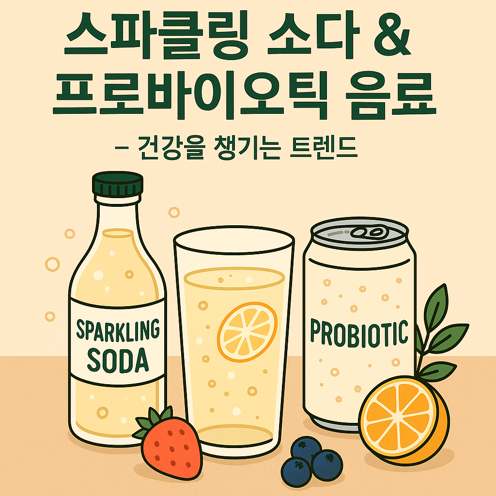 스파클링 소다와 프로바이오틱 음료
