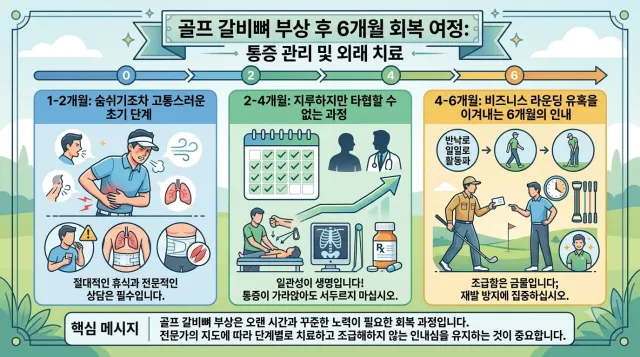 골프 갈비뼈부상 회복 6개월 여정에 대한 설명 이미지