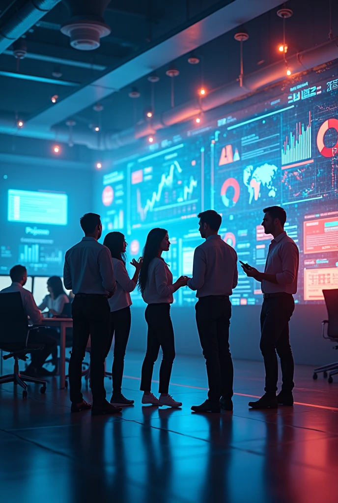 여러사람들이 주식관련 논의하는 이미지