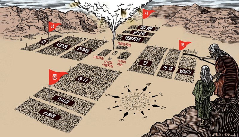 이스라엘이 광야 진을 친 사진