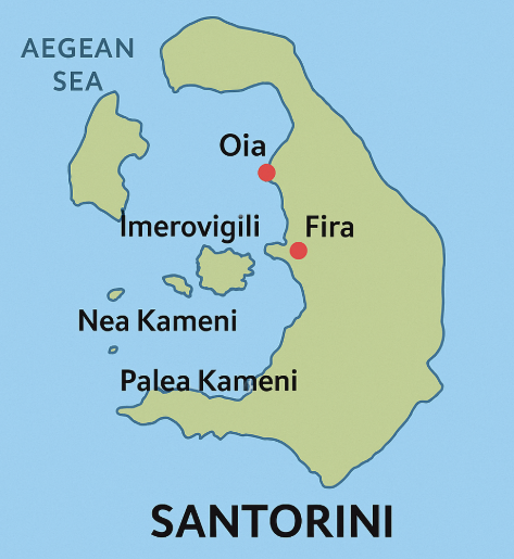 그리스 산토리니 여행 일정 지도 사진