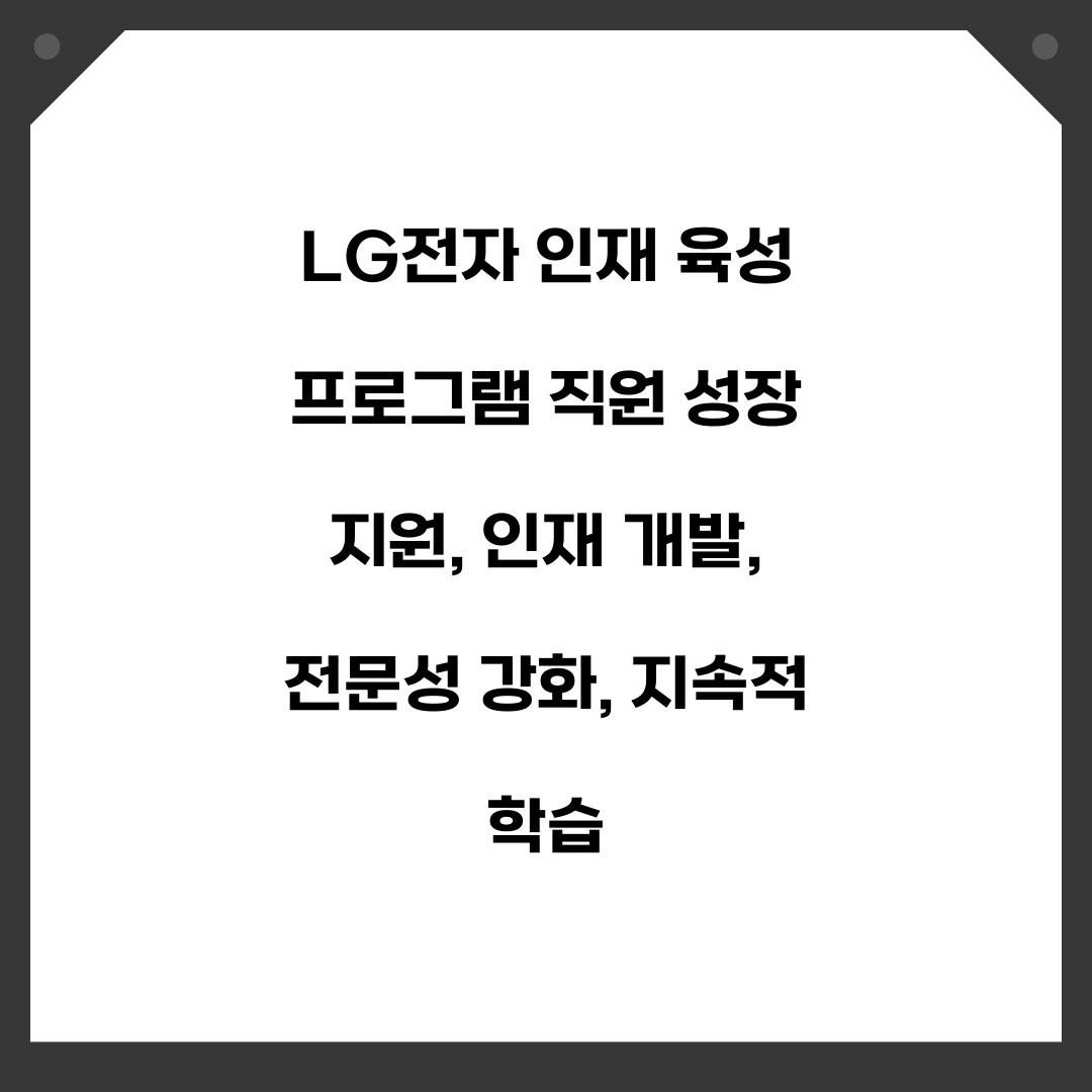 LG전자 인재 육성 프로그램 직원 성장 지원