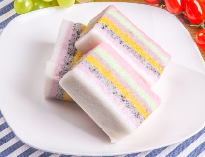 한국의 떡 종류 오그랑떡-무지개떡