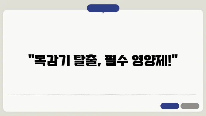 목감기에 좋은 영양제 추천