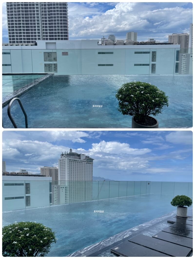 나트랑 포티크 호텔 가성비 루프탑 수영장 전경