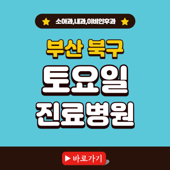 부산 북구 토요일 진료 병원 찾기 ❘ 주말 문여는 소아과, 내과, 이비인후과 리스트