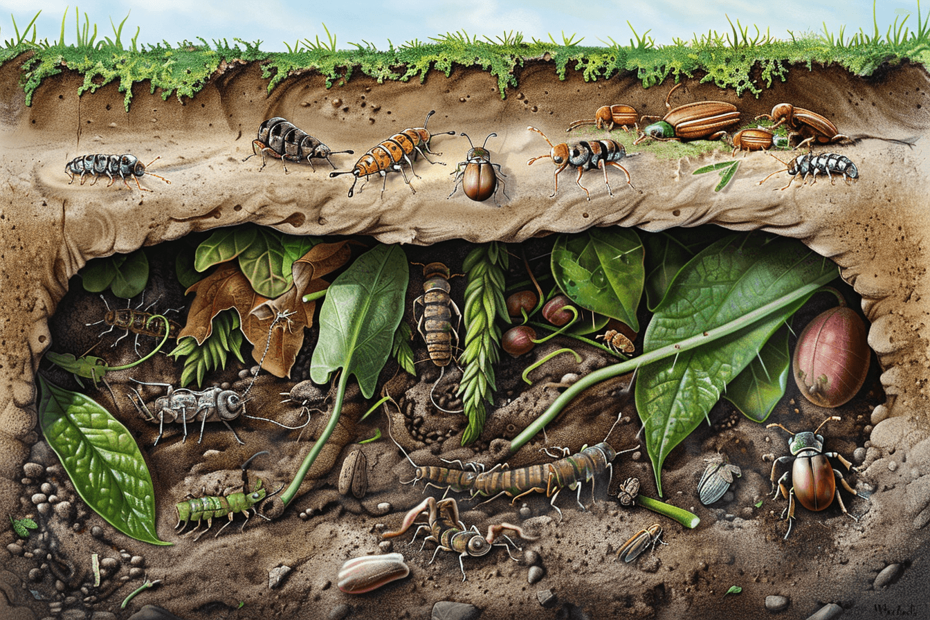 땅속의-곤충들의-생태계를-그린-그림