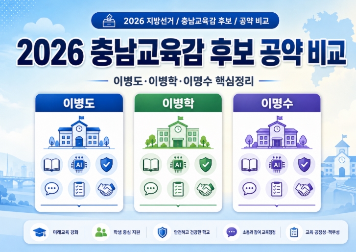 2026 충남교육감 후보 공약 비교