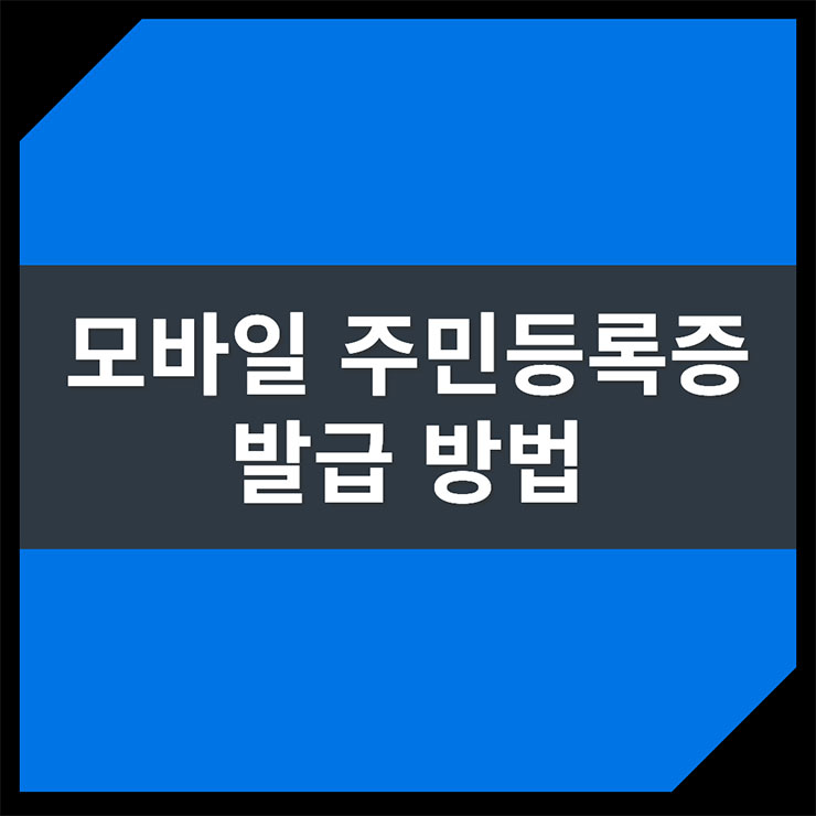 모바일 주민등록증 발급 방법