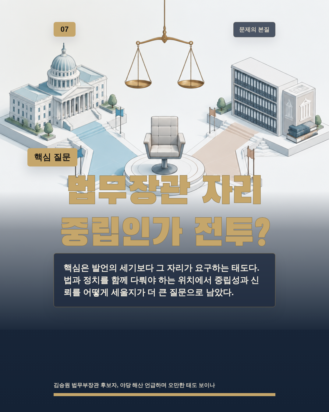 법무장관 자리 중립인가 전투?