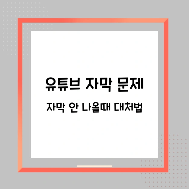유튜브 자막 문제 해결
