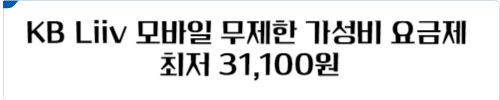 KB Liiv 모바일 무제한 가성비 요금제