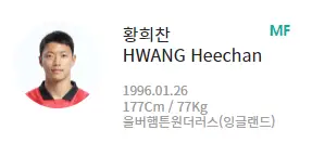 카타르 월드컵-
대한민국 축구국가대표팀 미드필더 황희찬