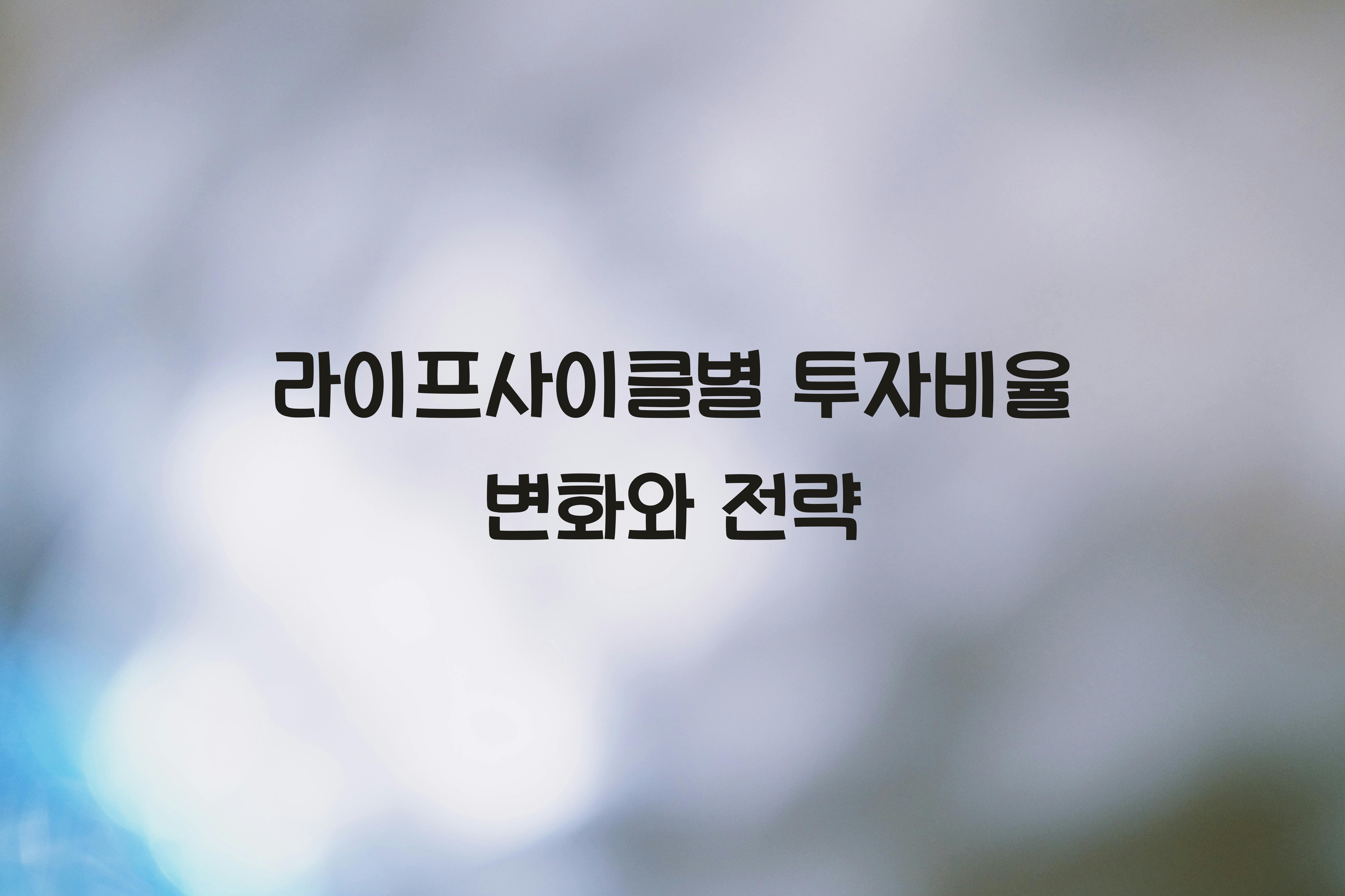 라이프사이클별 투자비율