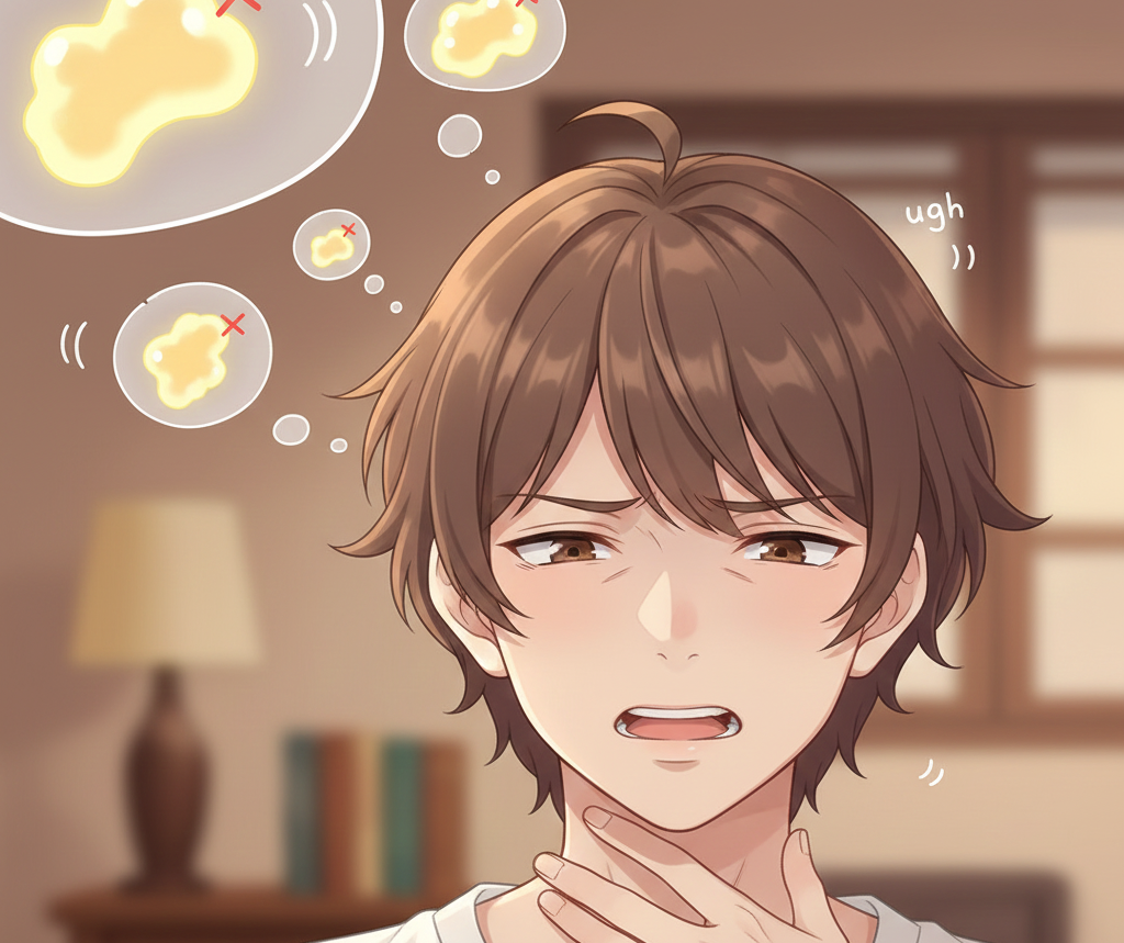 편도결석으로 목에 이물감을 느끼는 것에 대한 이미지