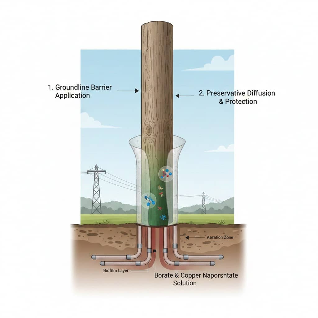 전봇대 방부&middot;방식 처리 기술의 원리