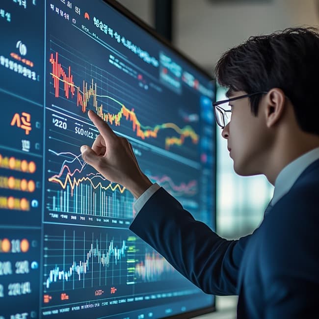 무역흑자, 외국자금 유입 등 원화 강세 요인을 도식화한 인포그래픽