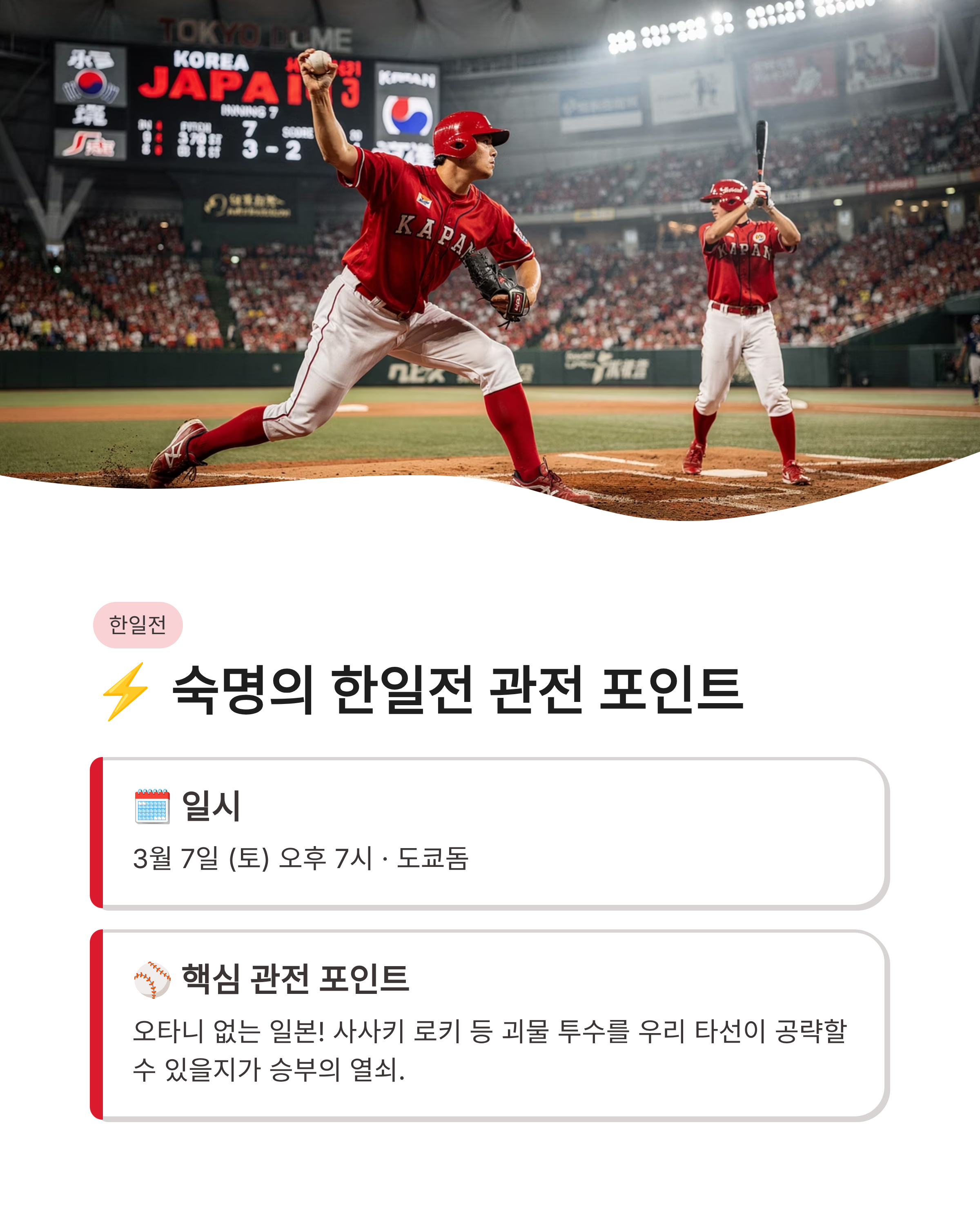 WBC일정 2026 대한민국 경기 시간 및 중계 채널 완벽 정리! 8강 진출의 운명이 걸린 한일전은 언제?