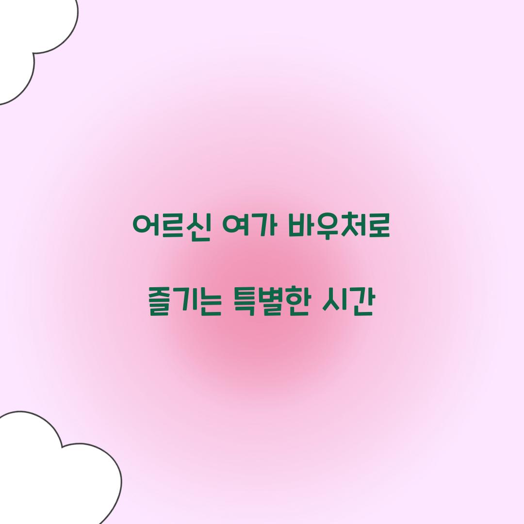 어르신 여가 바우처