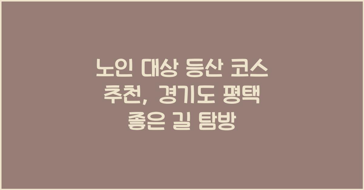 노인 대상 등산 코스 추천