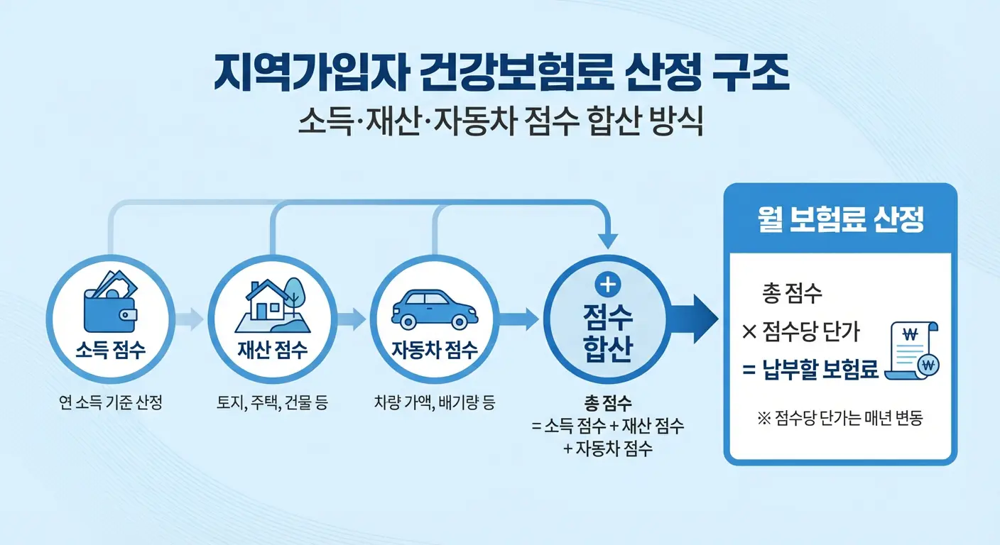 지역가입자 건강보험료 점수 계산 구조