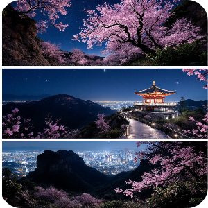 황령산 전망대 벚꽃 야경 이미지