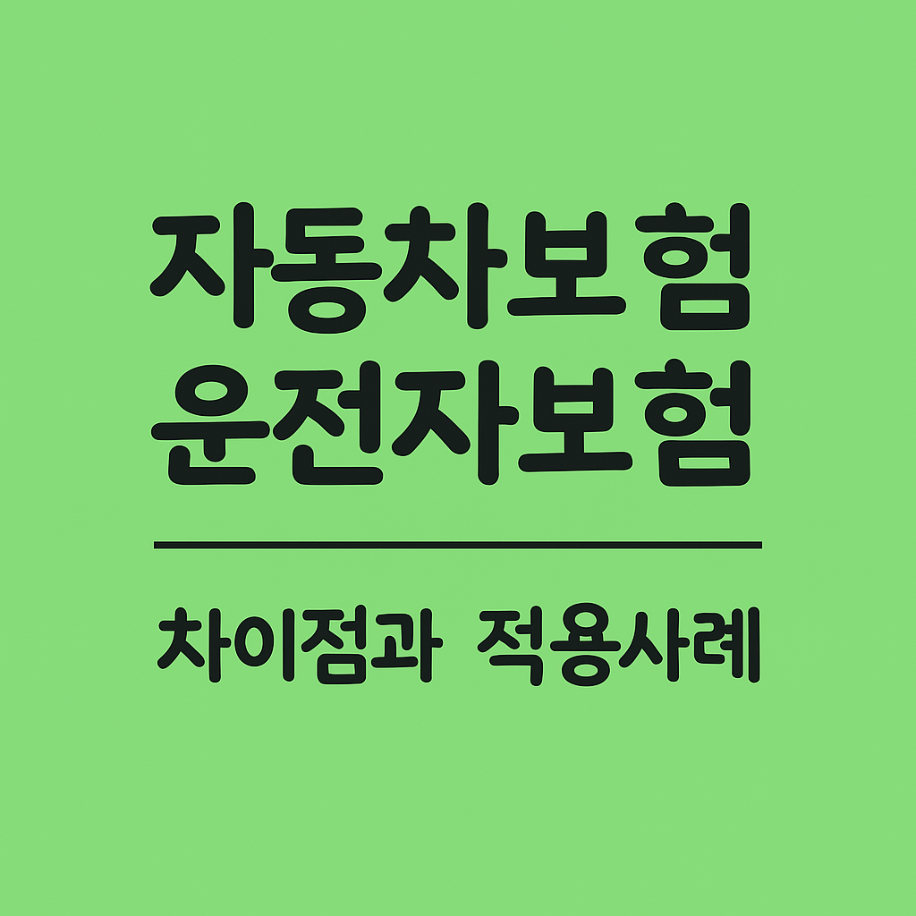 자동차보험 운전자보험 차이점