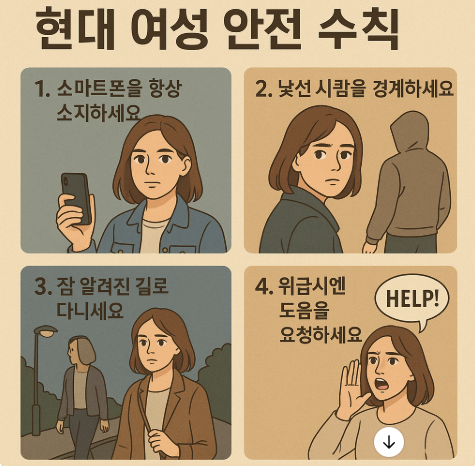 현대 여성 안전 수칙 사진