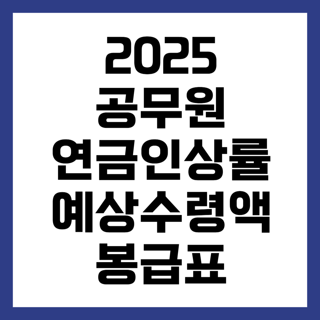 2025 공무원 연금 인상률 예상 수령액 봉급표