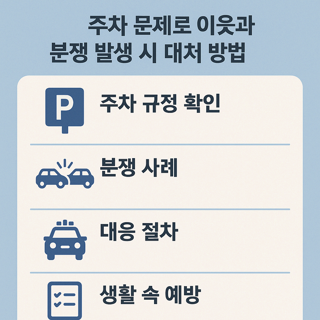 주차 문제로 이웃과 분쟁 발생 시 대처 방법