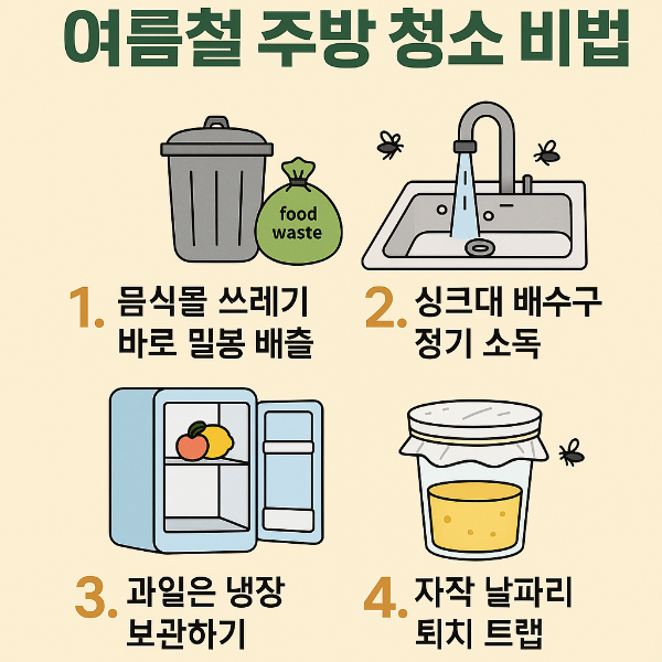 날파리 유입을 막는 여름철 주방 청소 비법