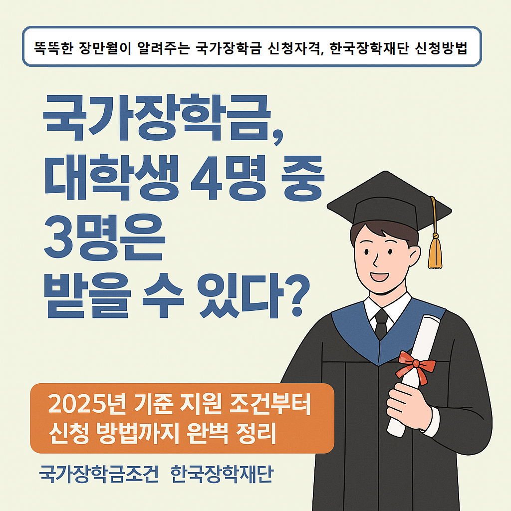국가장학금 신청자격, 한국장학재단 국가장학금 신청방법, 지원대상, 조건 2025 최신 정리