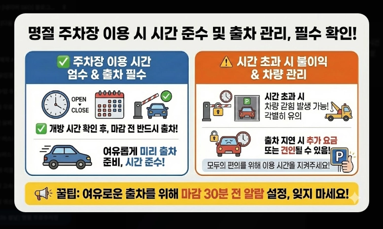 2026 설날 무료주차장(일정, 기간)(지역별 + 현황)