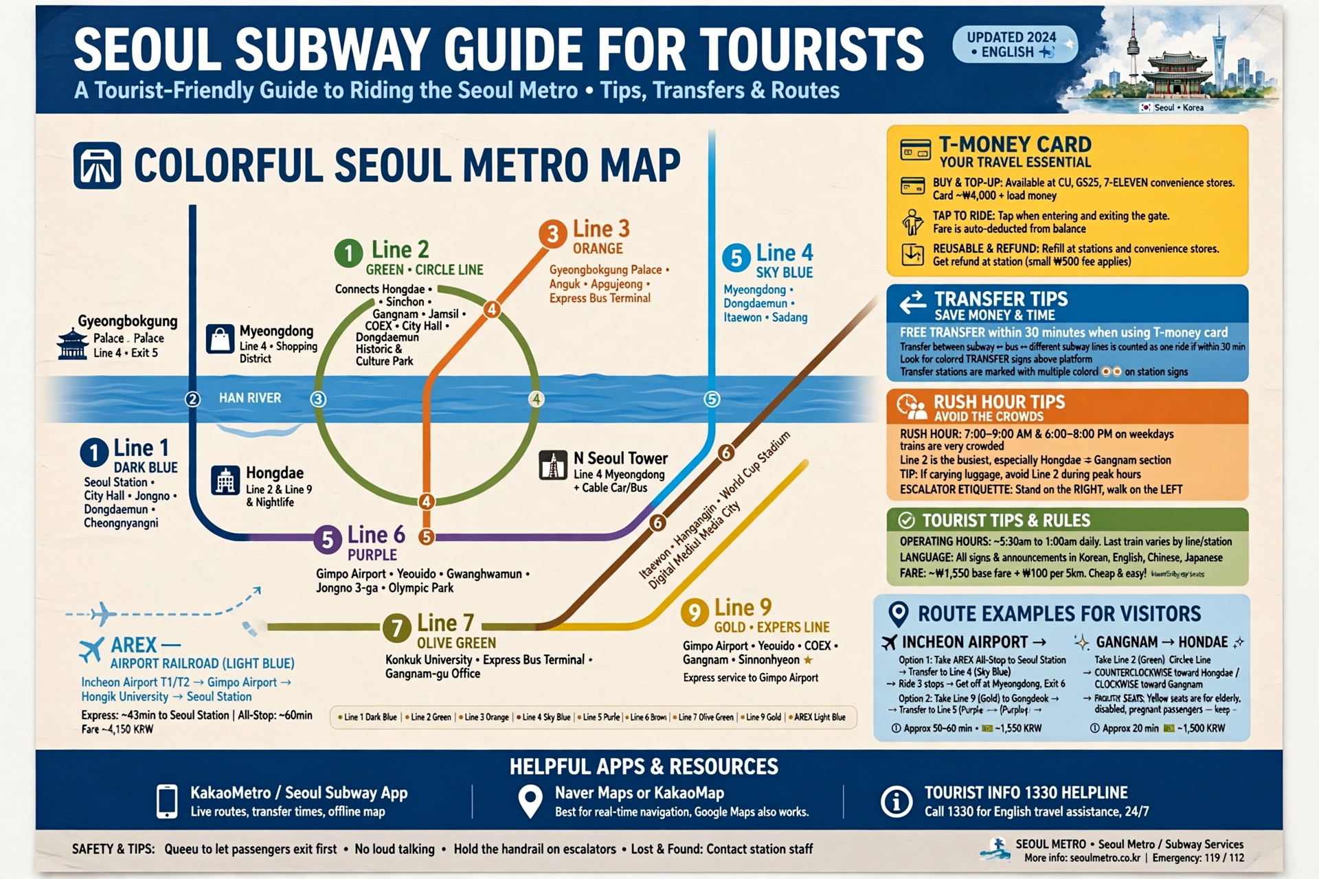 Seoul subway guide for tourists tips and routing 이미지